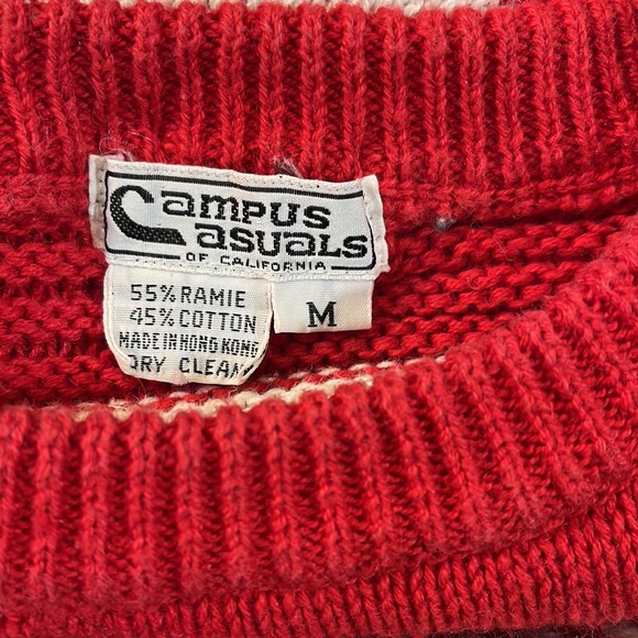 CAMPUS CASUALS Sweater Crewneck Vintage 70's-80's Striped-Medium - Picture 3 of 3